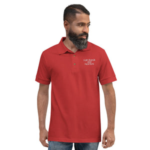 Faith Stands and Fear Runs Embroidered Polo Shirt