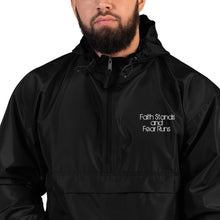 Faith Stands and Fear Runs Embroidered Champion Packable Jacket