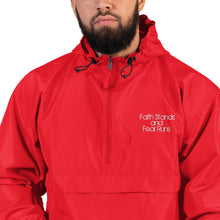 Faith Stands and Fear Runs Embroidered Champion Packable Jacket