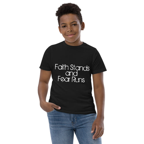 Faith Stands & Fear Runs Jersey T-Shirt - Youth